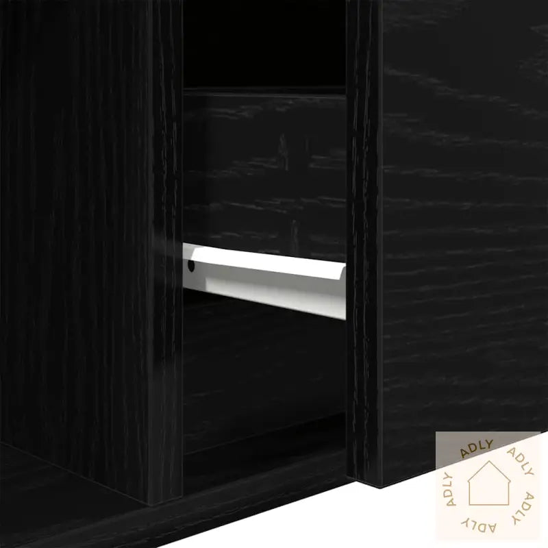 Tv-Benk Svart Eik 100X31X25,5 Cm Konstruert Tre