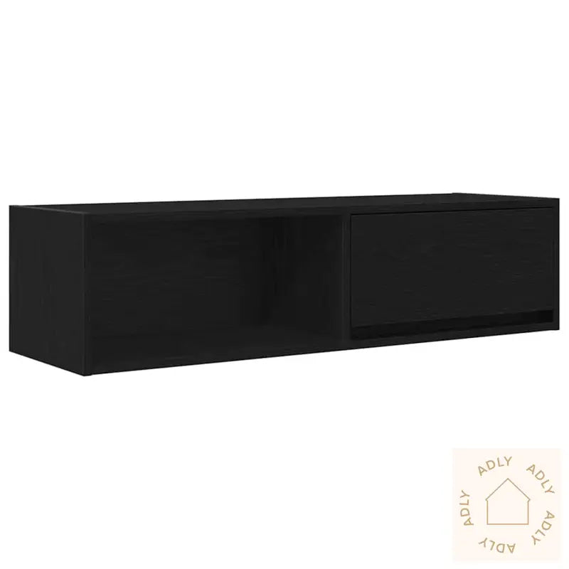 Tv-Benk Svart Eik 100X31X25,5 Cm Konstruert Tre