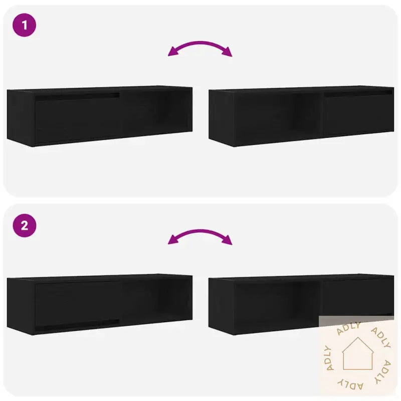 Tv-Benk Svart Eik 100X31X25,5 Cm Konstruert Tre