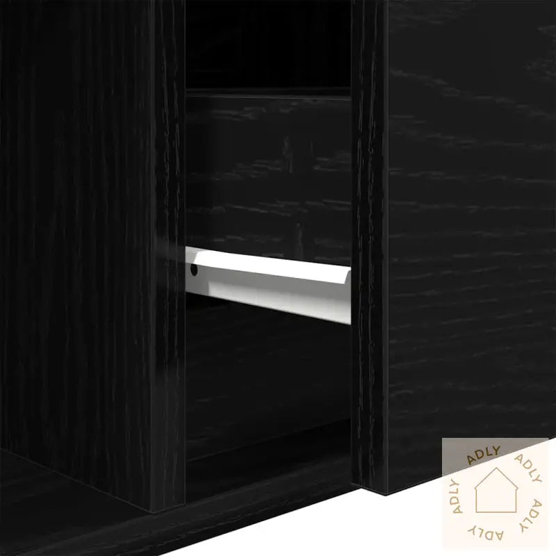 Tv-Benk Svart Eik 60X31X25,5 Cm Konstruert Tre