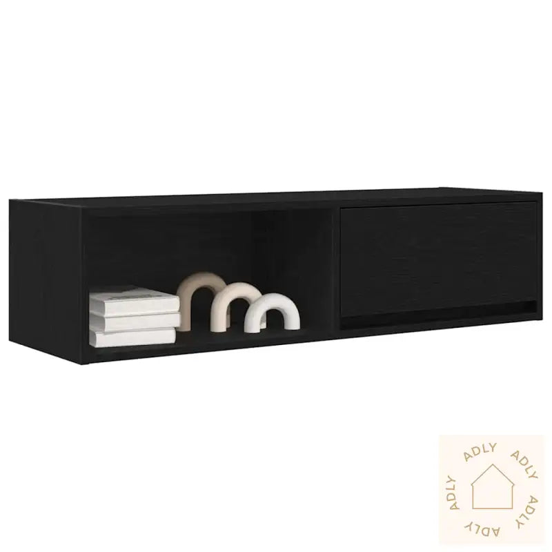 Tv-Benk Svart Eik 100X31X25,5 Cm Konstruert Tre