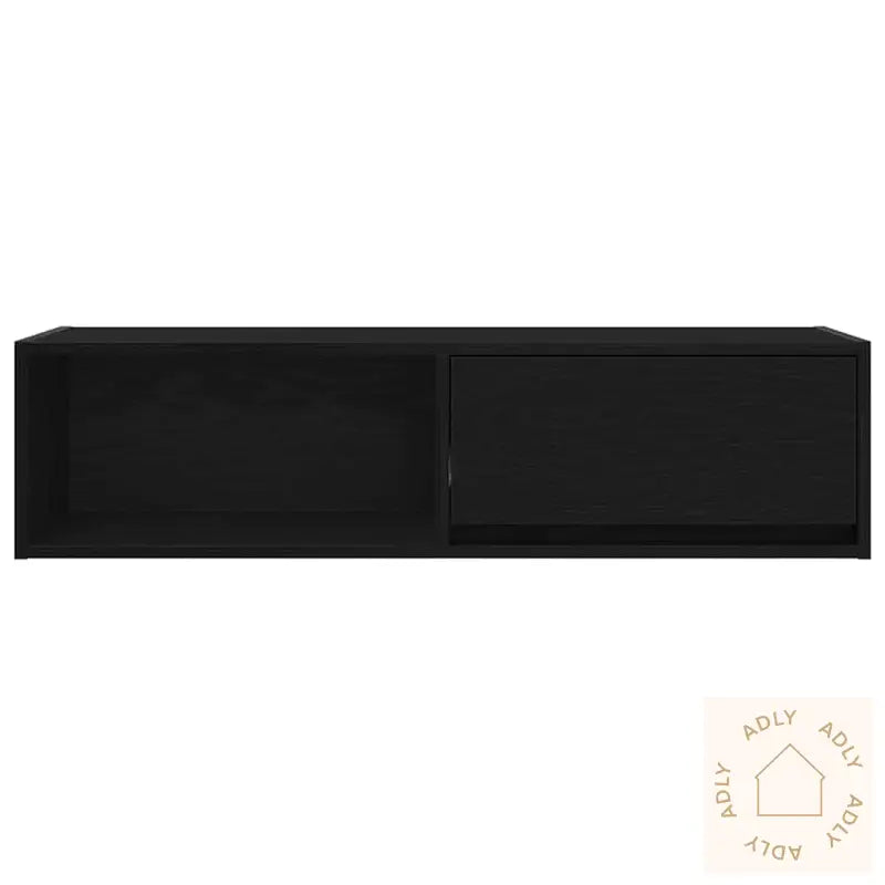 Tv-Benk Svart Eik 100X31X25,5 Cm Konstruert Tre