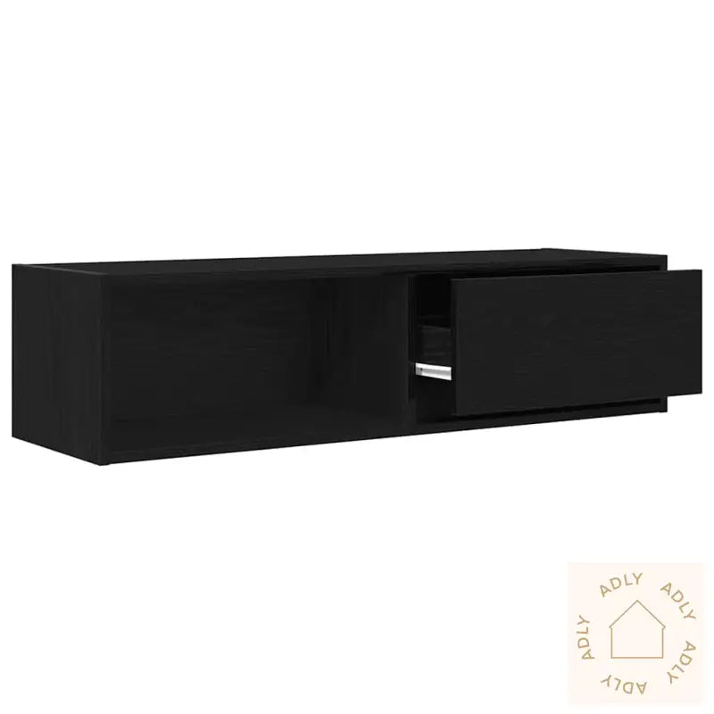 Tv-Benk Svart Eik 100X31X25,5 Cm Konstruert Tre