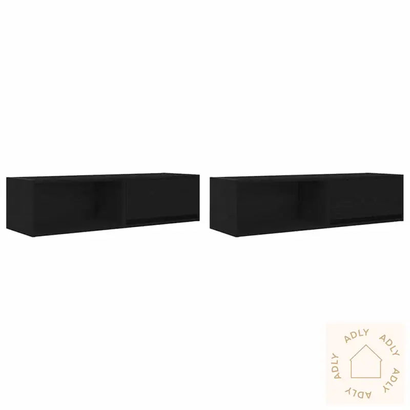Tv-Benker 2 Stk Svart Eik 100X31X25,5 Cm Konstruert Tre