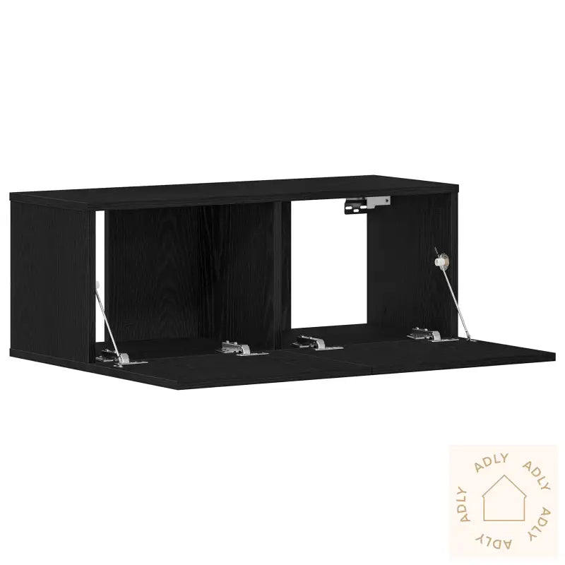 Svart Eik Tv-Benk 80X30X30 Cm Laget Av Konstruert Tre