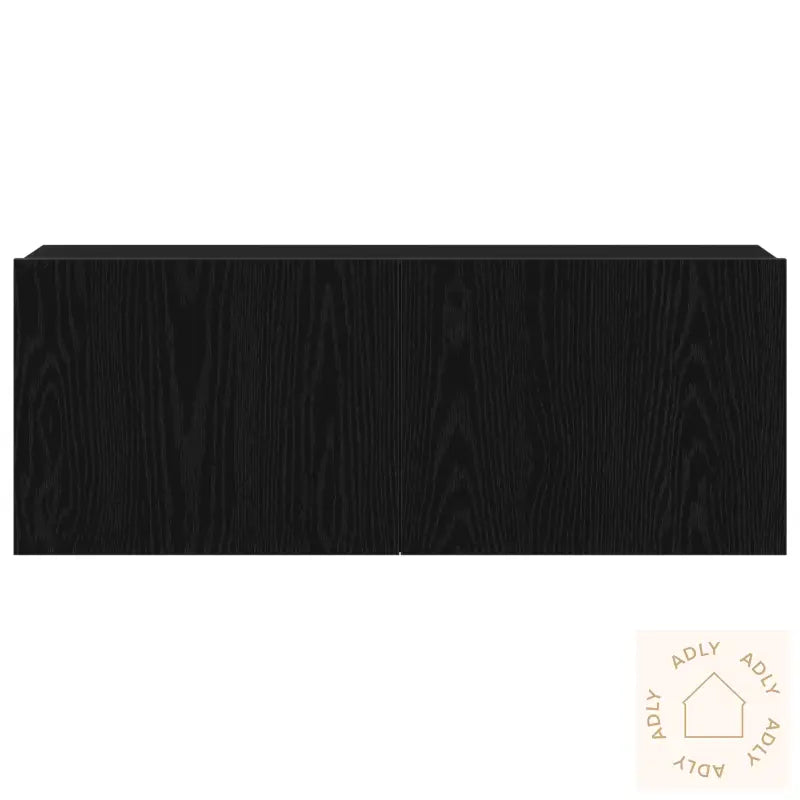 Svart Eik Tv-Benk 80X30X30 Cm Laget Av Konstruert Tre