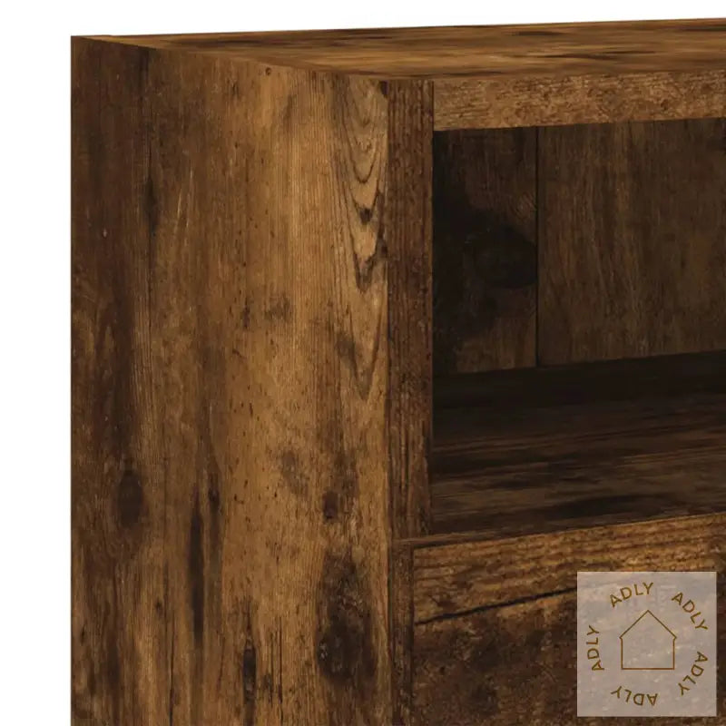 Vegghengt Tv-Benk Røkt Eik 60X30X30 Cm Konstruert Tre