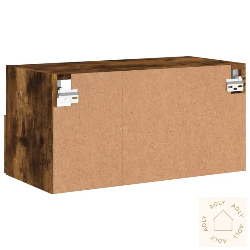 Vegghengt Tv-Benk Røkt Eik 60X30X30 Cm Konstruert Tre