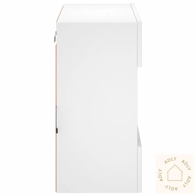 Vegghengt Tv-Benk Med Led Hvit 58,5X30X60,5 Cm