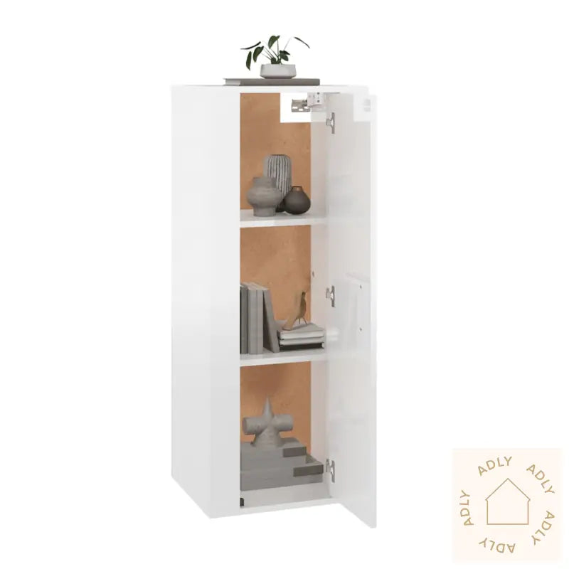 Vegghengt Tv-Benk Høyglans Hvit 40X34,5X100 Cm