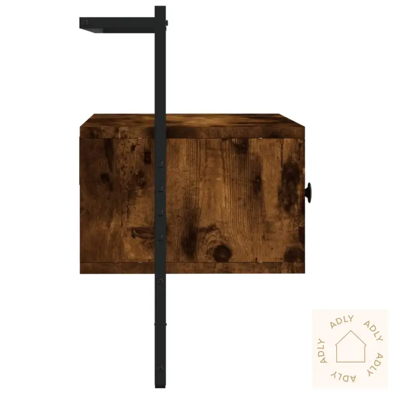 Tv-Benk Veggmontert Røkt Eik 60,5X30X51 Cm Konstruert Tre