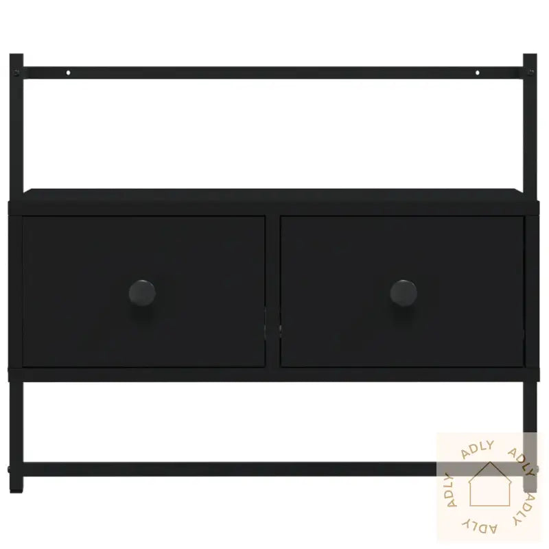 Tv-Benk Veggmontert Svart 60,5X30X51 Cm Konstruert Tre