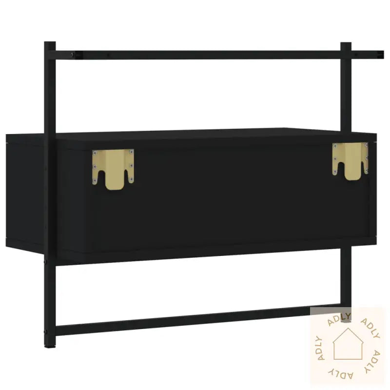 Tv-Benk Veggmontert Svart 60,5X30X51 Cm Konstruert Tre