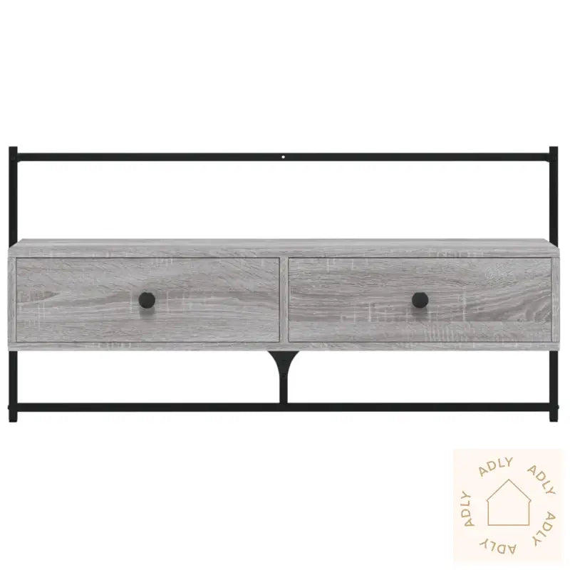 Tv-Benk Veggmontert Grå Sonoma 100,5X30X51 Cm Konstruert Tre