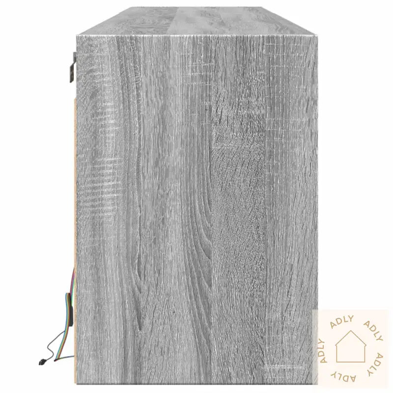 Vegghengt Tv-Benk Med Led Grå Sonoma 180X31X45 Cm