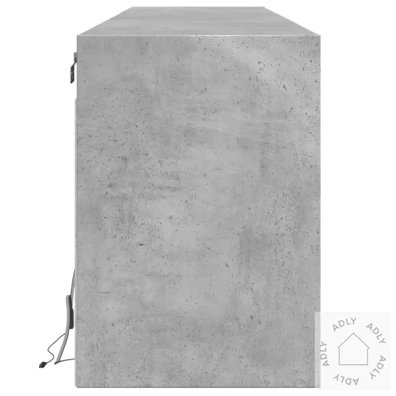 Vegghengt Tv-Benk Med Led-Lys Betonggrå 180X31X45 Cm