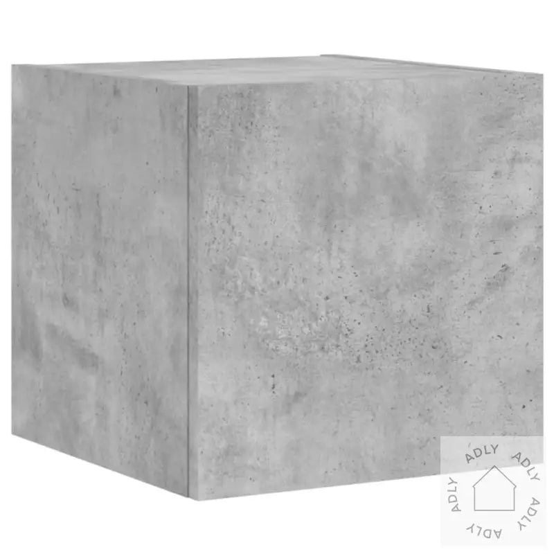 Vegghengt Tv-Benk Med Led-Lys Betonggrå 30,5X35X30 Cm