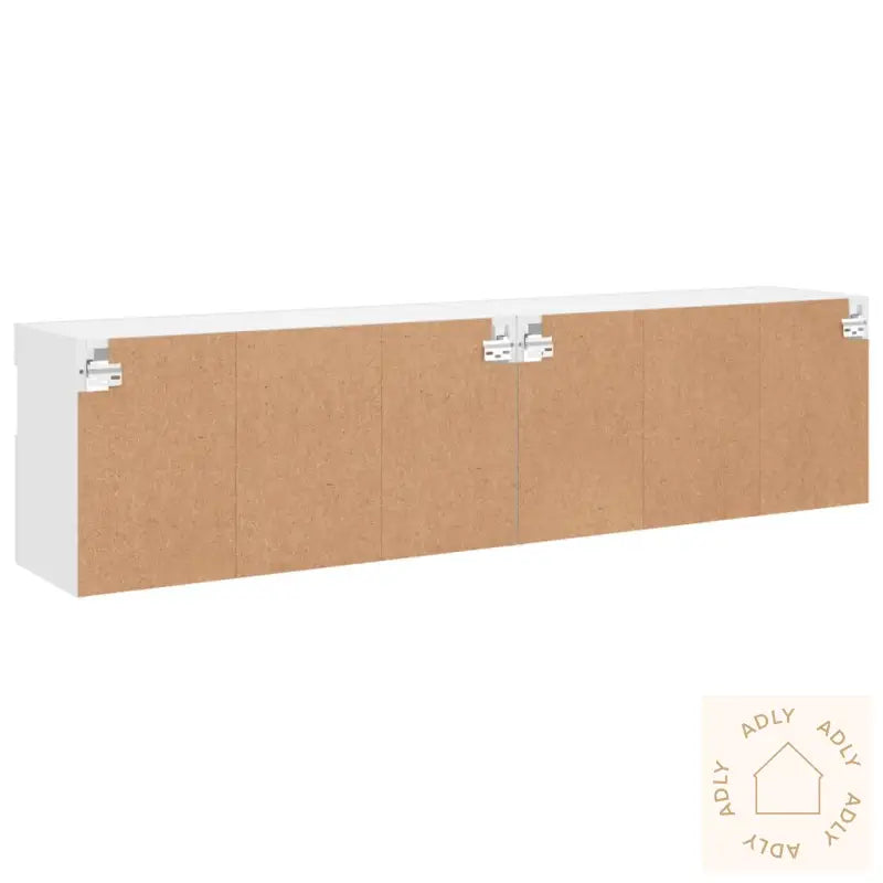 Vegghengte Tv-Benker Med Led 2 Stk Hvit 80X30X40 Cm