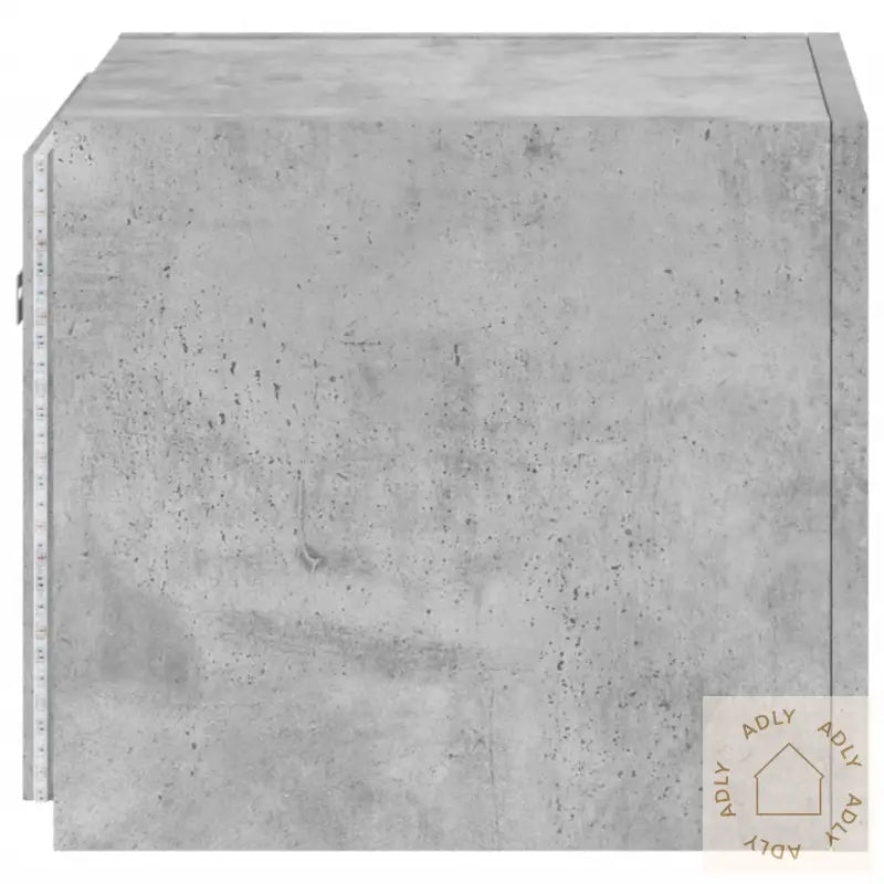 Vegghengt Tv-Benk Med Led-Lys Betonggrå 30,5X35X30 Cm