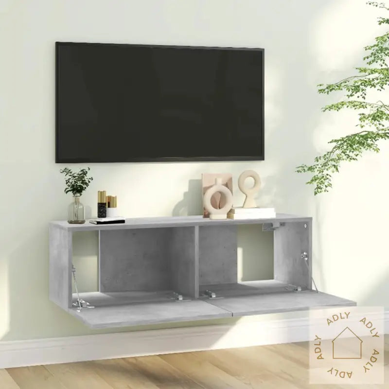 Tv-Benk Betonggrå 100X30X30 Cm Konstruert Tre