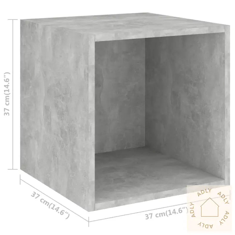 Tv-Benksett 4 Deler Betonggrå Konstruert Tre