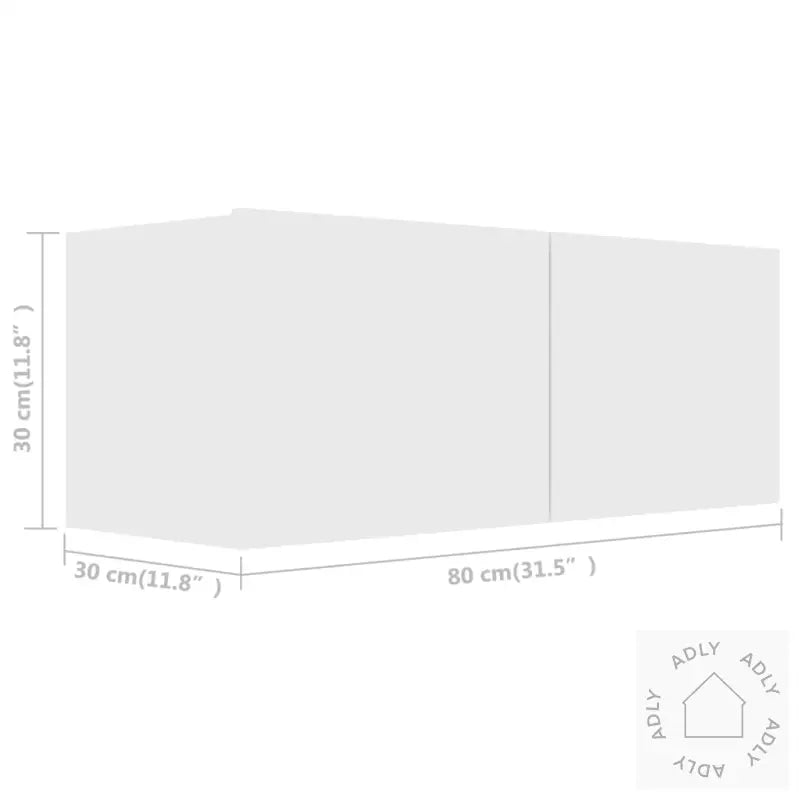 Tv-Benksett 2 Deler Hvit Konstruert Tre