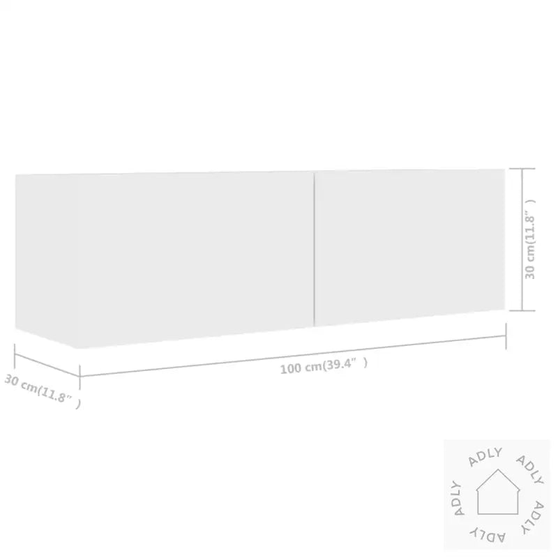 Tv-Benksett 6 Deler Hvit Konstruert Tre