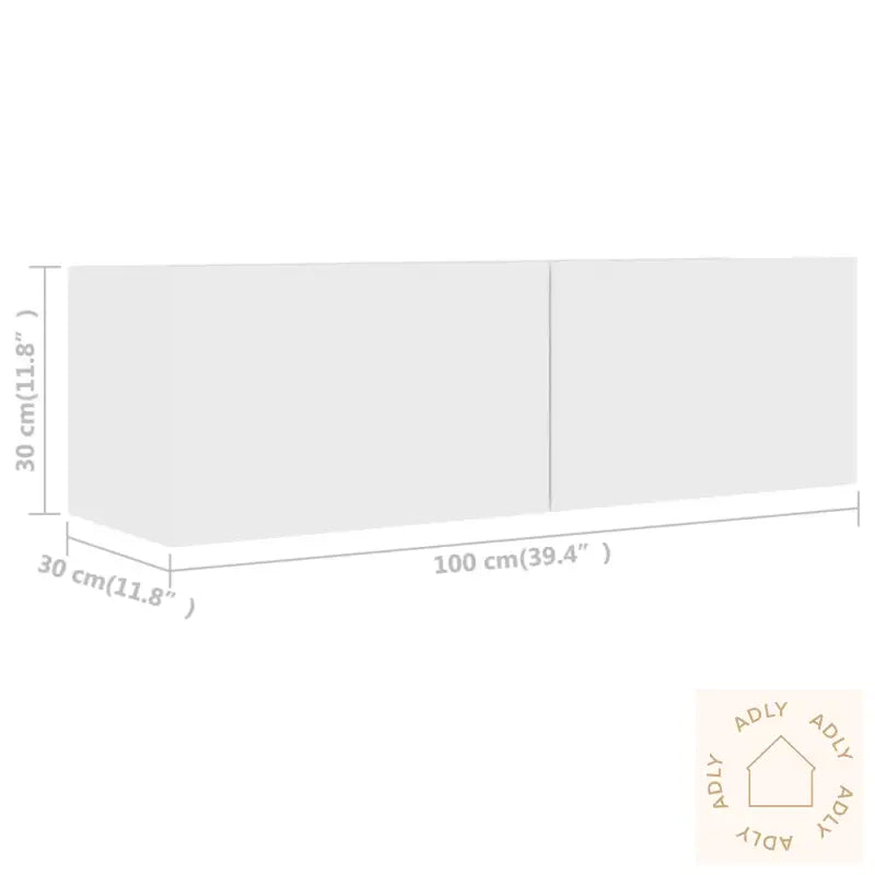 Tv-Benksett 2 Deler Hvit Konstruert Tre