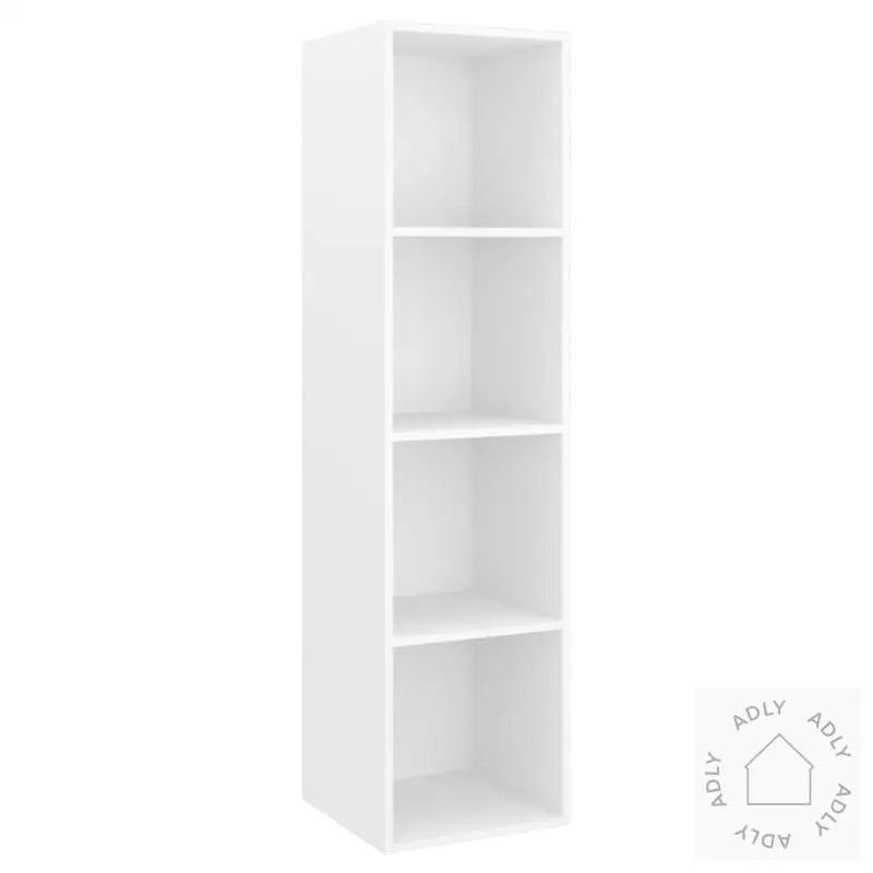 Vegghengt Tv-Benk Hvit 37X37X142,5 Cm Konstruert Tre