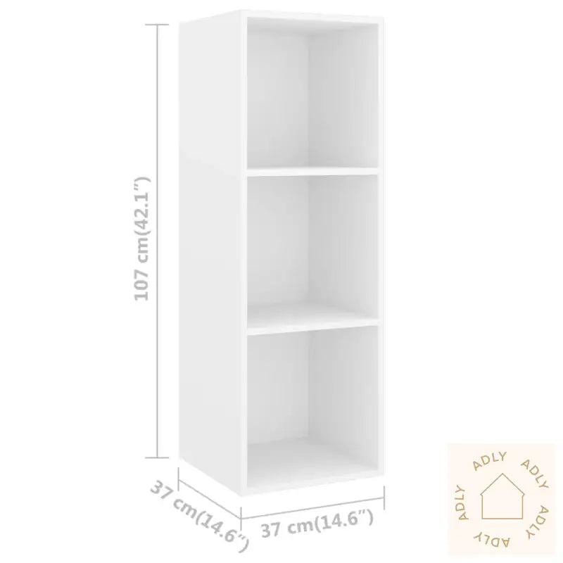 Vegghengt Tv-Benk Hvit 37X37X107 Cm Konstruert Tre