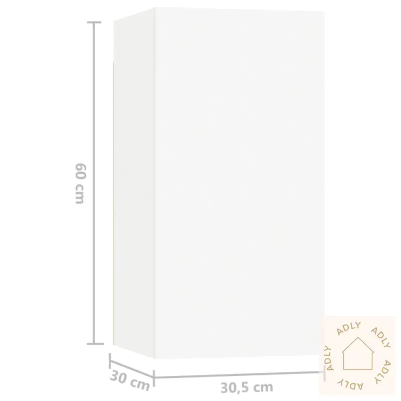 Tv-Benksett 8 Deler Hvit Konstruert Tre