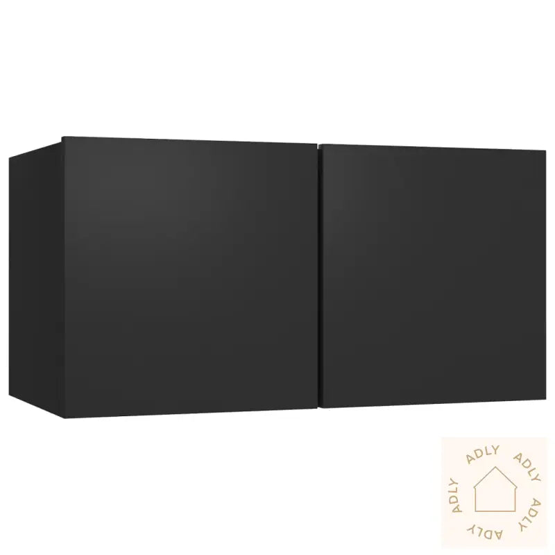 Tv-Benksett 4 Deler Svart Konstruert Tre