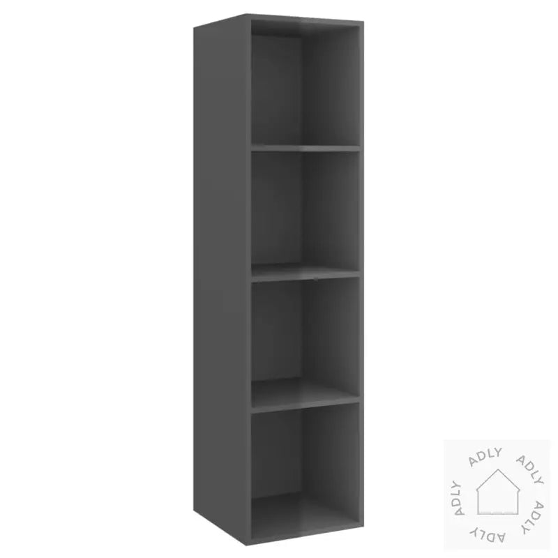 Tv-Benksett 3 Deler Høyglans Grå Konstruert Tre