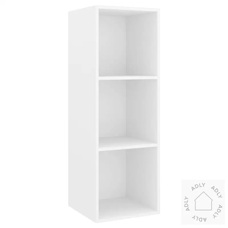 Vegghengt Tv-Benk Hvit 37X37X107 Cm Konstruert Tre