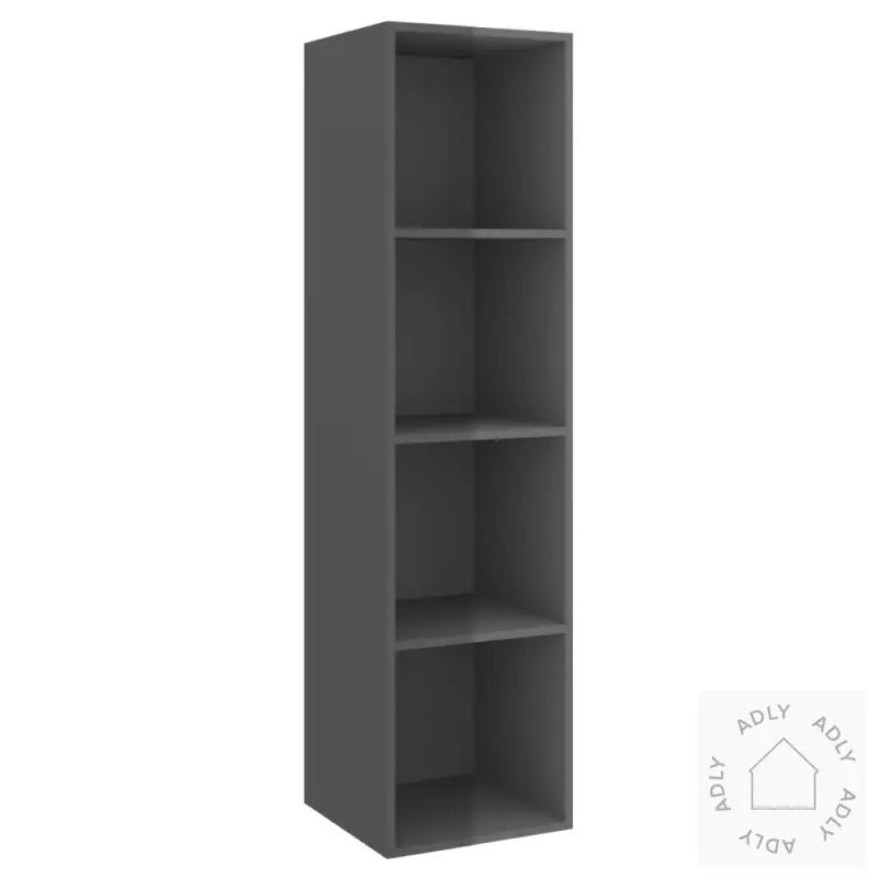 Tv-Benksett 3 Deler Høyglans Grå Konstruert Tre