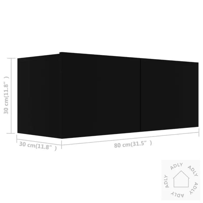 Tv-Benksett 2 Deler Svart Konstruert Tre