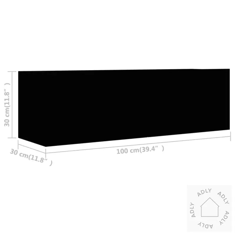 Tv-Benksett 2 Deler Svart Konstruert Tre