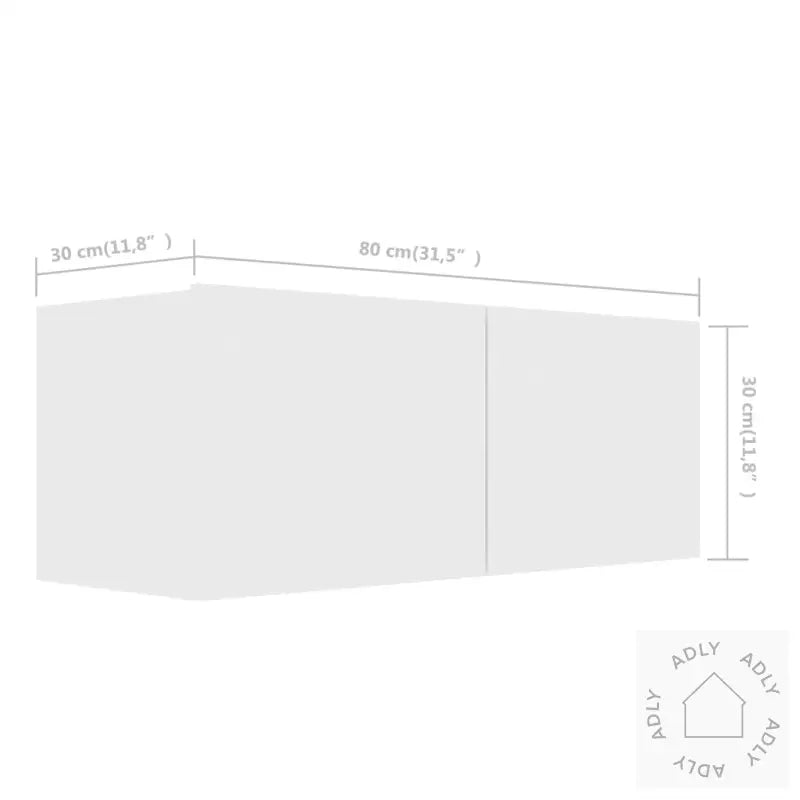Tv-Benksett 6 Deler Hvit Konstruert Tre
