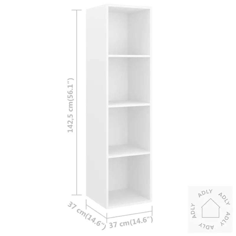 Vegghengt Tv-Benk Hvit 37X37X142,5 Cm Konstruert Tre