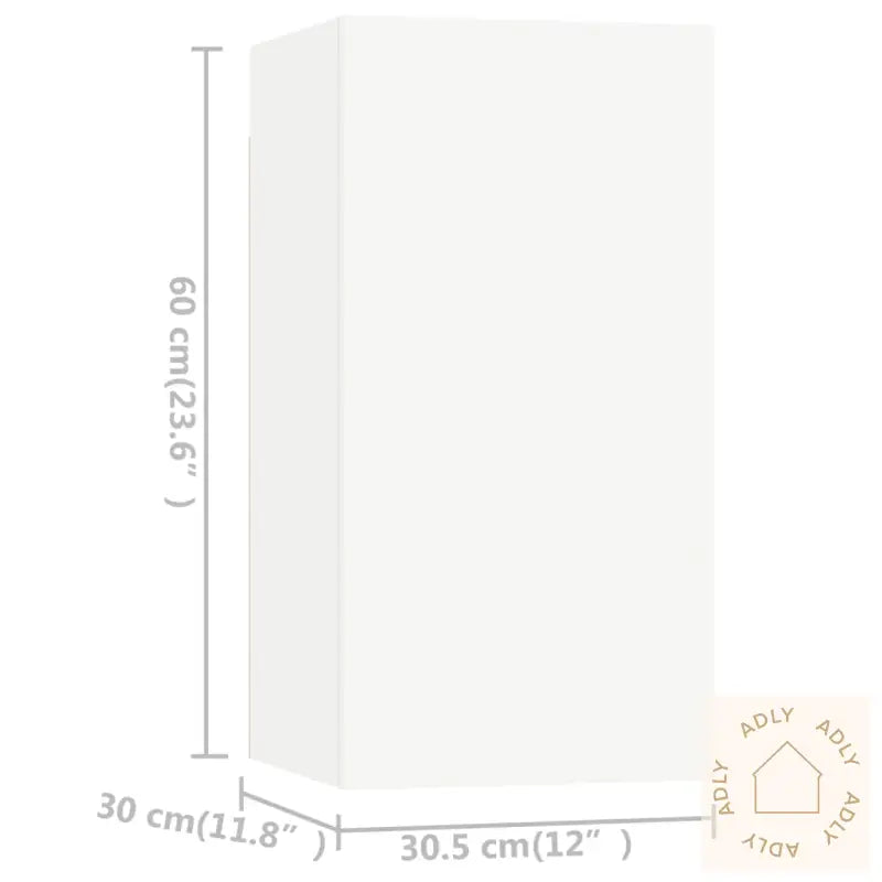 Tv-Benksett 6 Deler Hvit Konstruert Tre