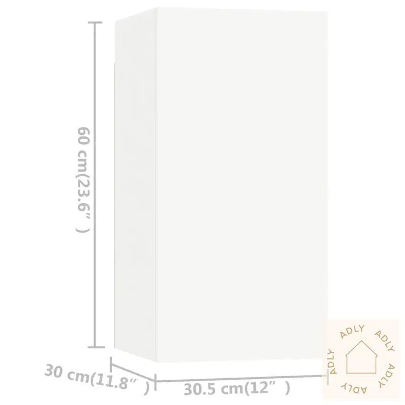 Tv-Benksett 6 Deler Hvit Konstruert Tre
