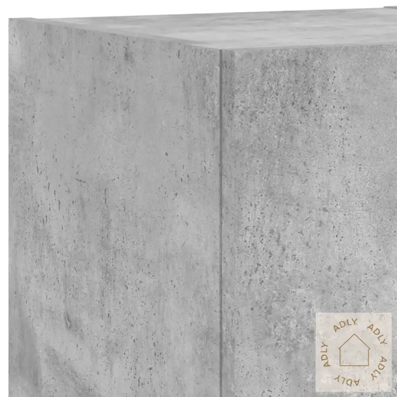 Vegghengte Tv-Benker Med Led 3 Stk Betonggrå