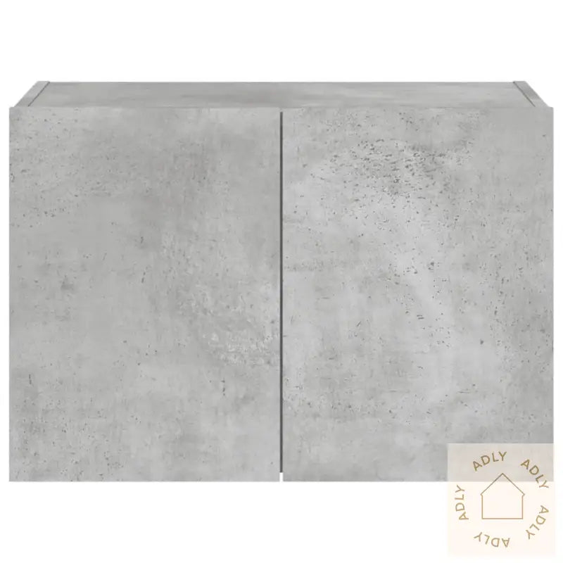 Vegghengt Tv-Benk Med Led-Lys Betonggrå 60X35X41 Cm