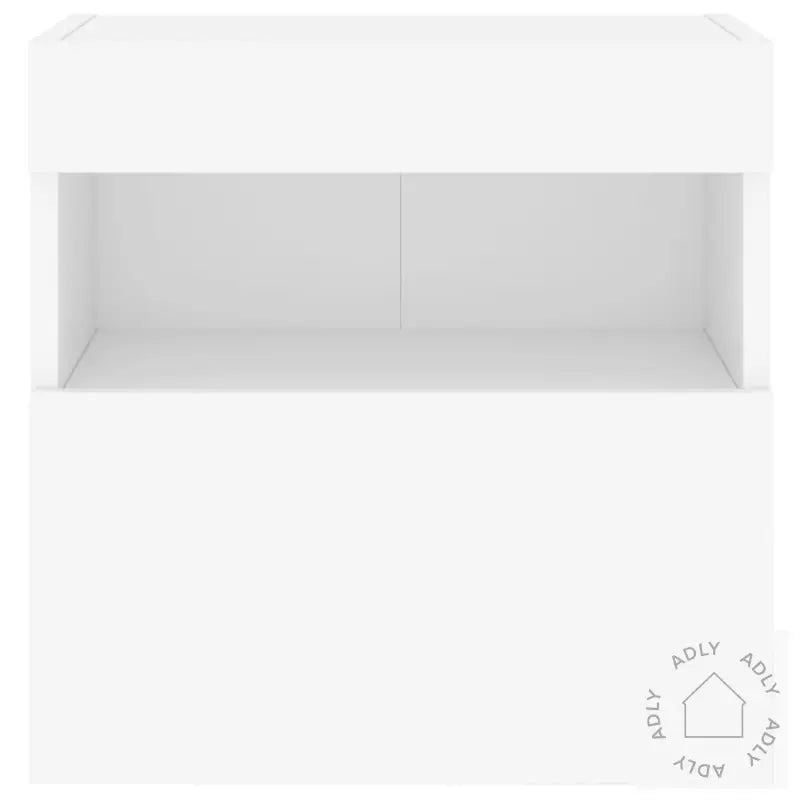 Vegghengt Tv-Benk Med Led Hvit 40X30X40 Cm
