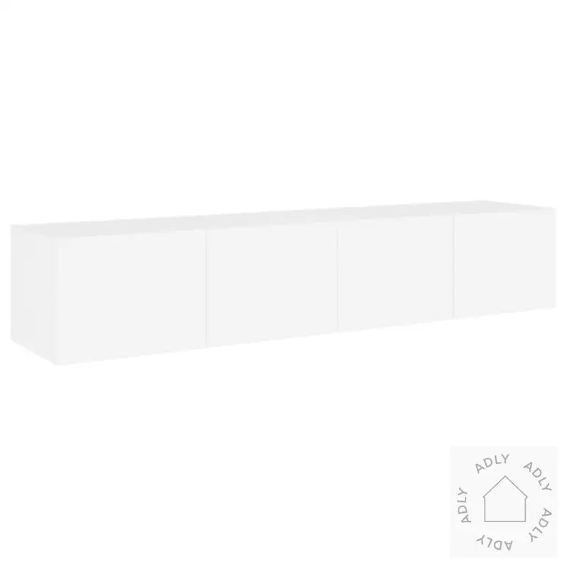 Vegghengte Tv-Benker Med Led 2 Stk Hvit 80X35X31 Cm