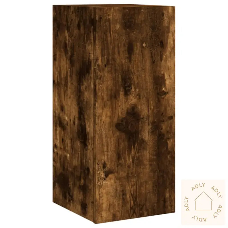 Vegghengt Tv-Benk Med Led Røkt Eik 30,5X35X70 Cm