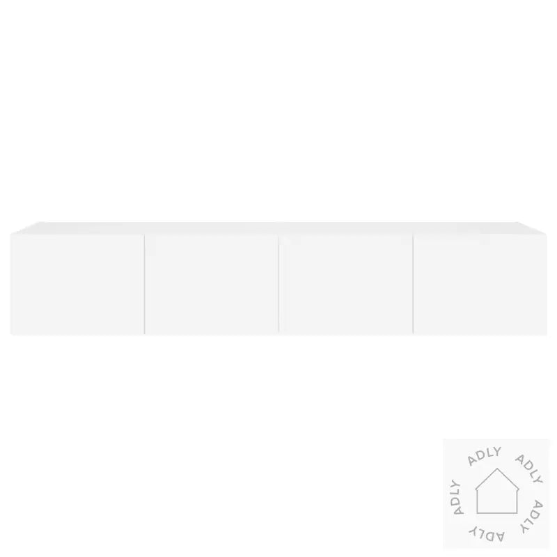 Vegghengte Tv-Benker Med Led 2 Stk Hvit 80X35X31 Cm