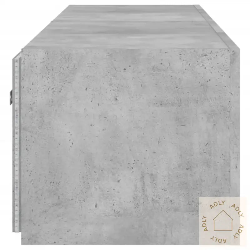 Vegghengte Tv-Benker Med Led-Lys 2 Stk Betonggrå 80X35X31 Cm