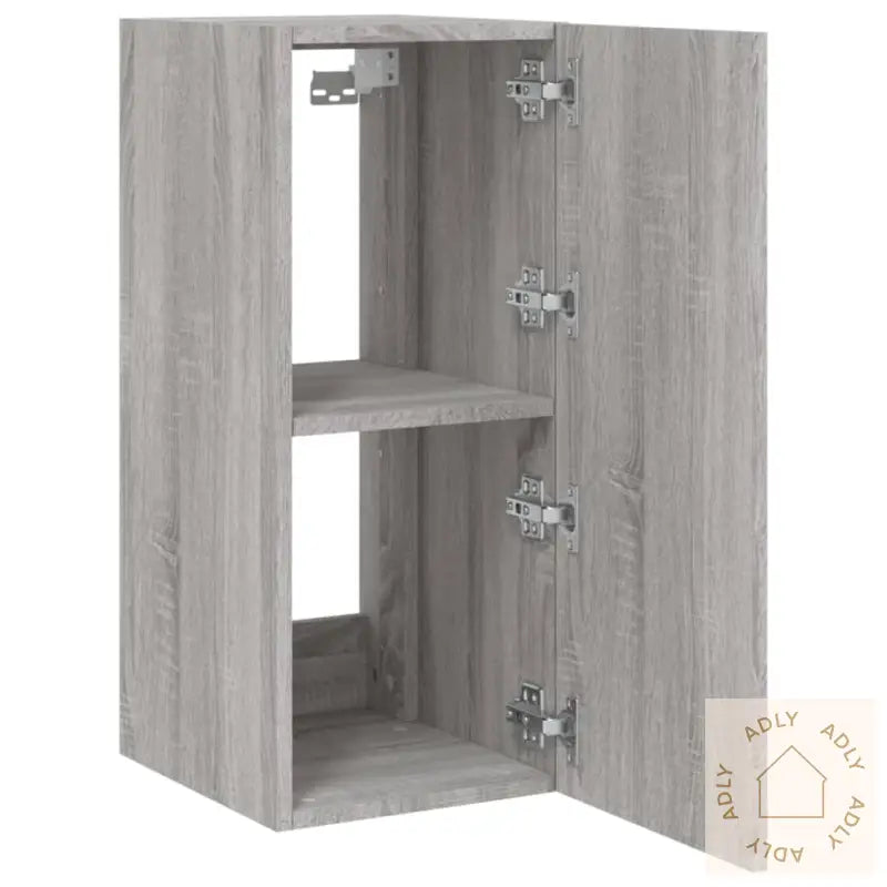 Vegghengt Tv-Benk Med Led-Lys Grå Sonoma 30,5X35X70 Cm