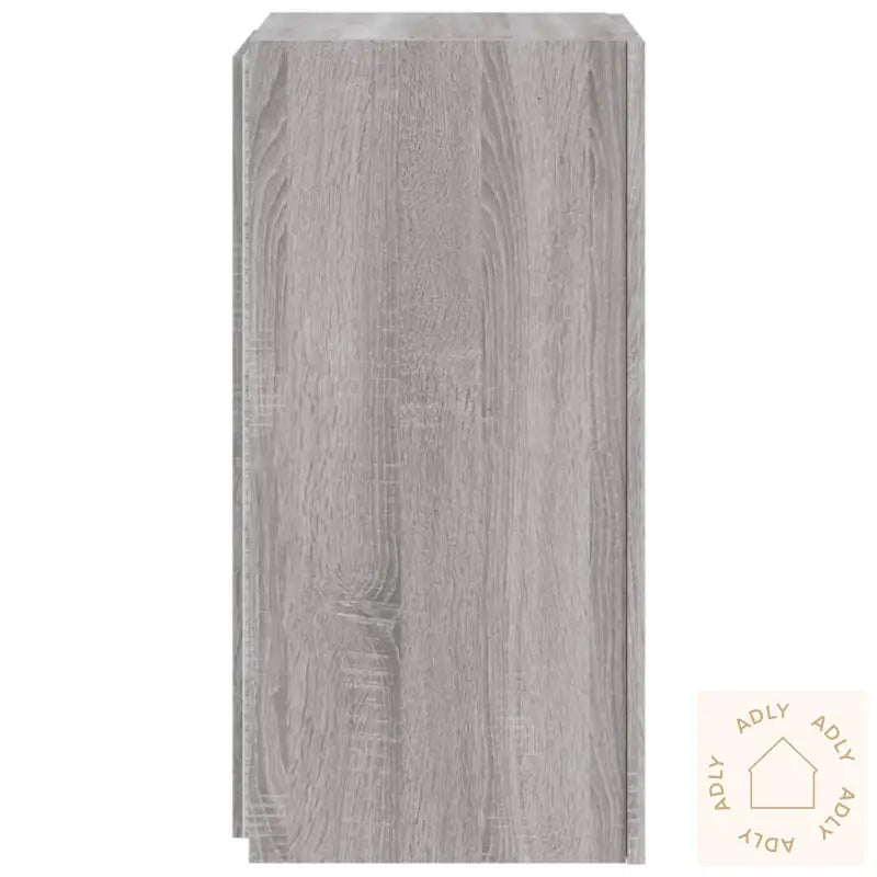 Vegghengt Tv-Benk Med Led-Lys Grå Sonoma 30,5X35X70 Cm